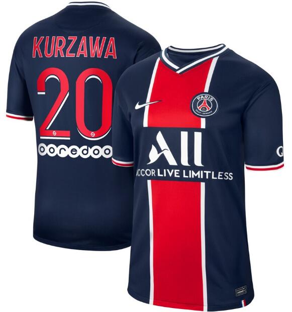 PSG Home Kit Soccer Jersey Kurzawa 20 2020/21